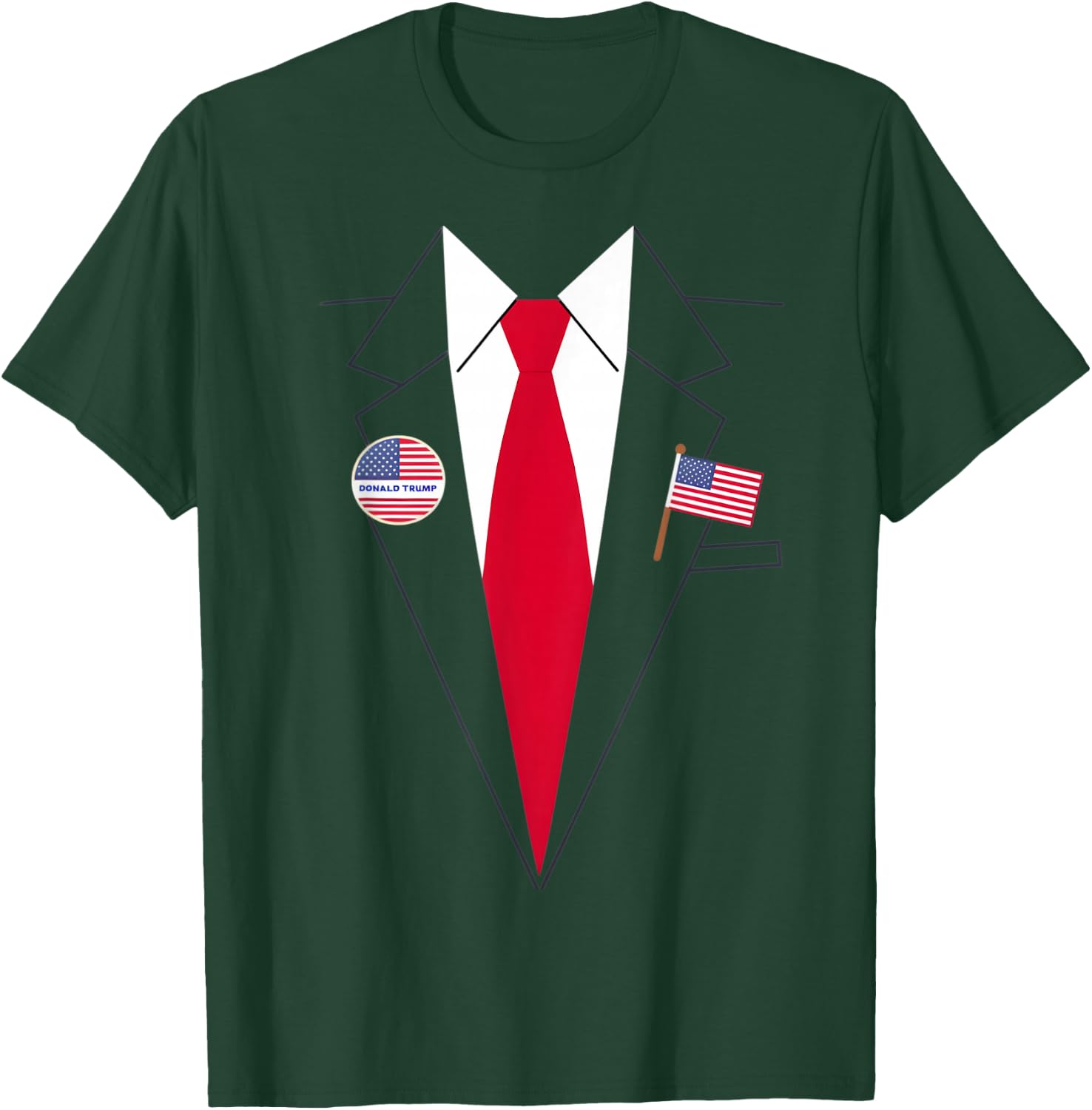 Donald Trump Suit and Tie Halloween Costume , black T-Shirt - T-Shirt | Forest