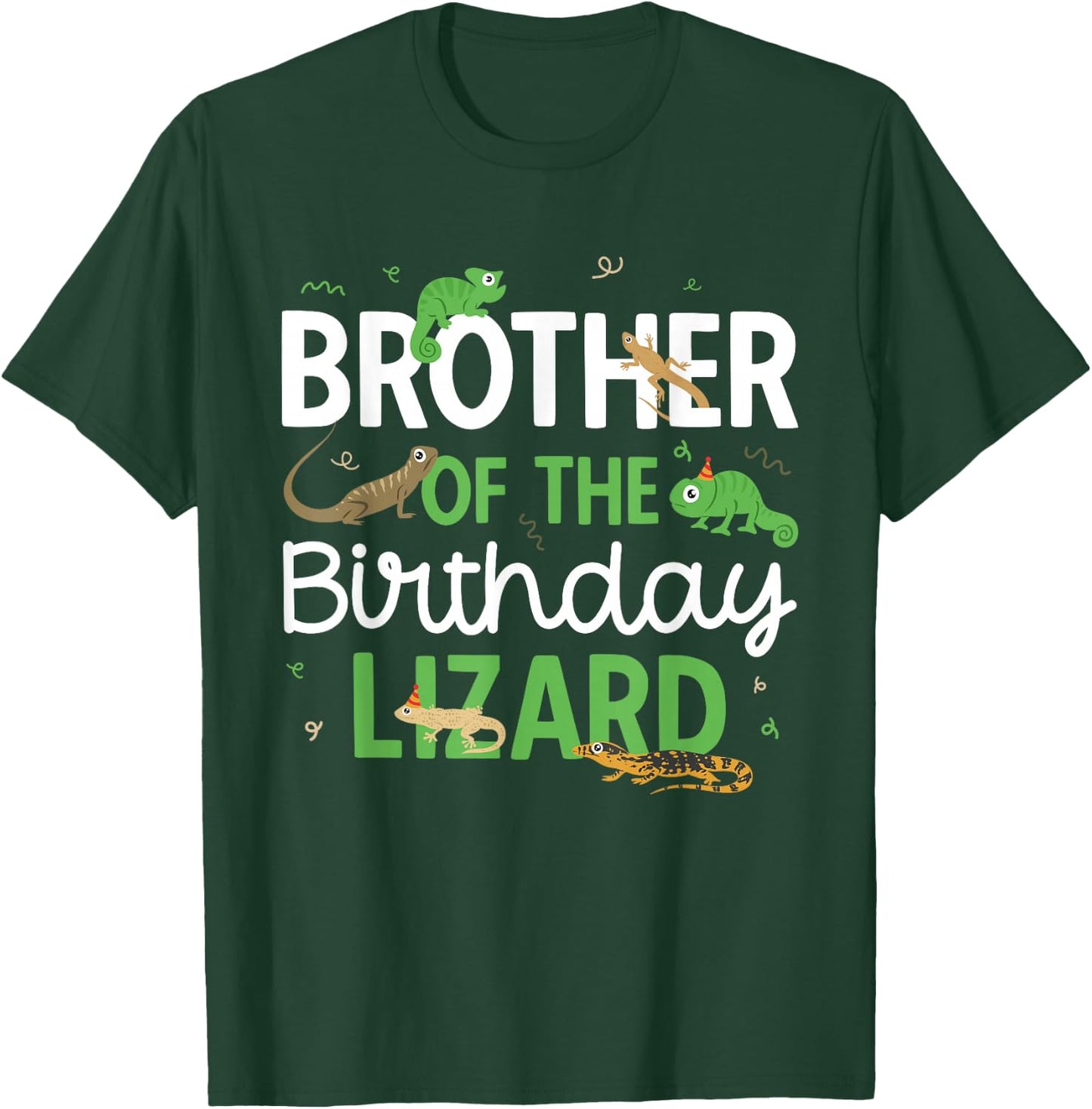 Reptile Brother Of The Birthday Lizard Themed Birthday T-Shirt - T-Shirt | Forest