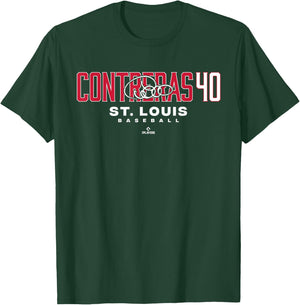 Name Number City Willson Contreras 40 St. Louis Baseball T-Shirt - T-Shirt | Forest