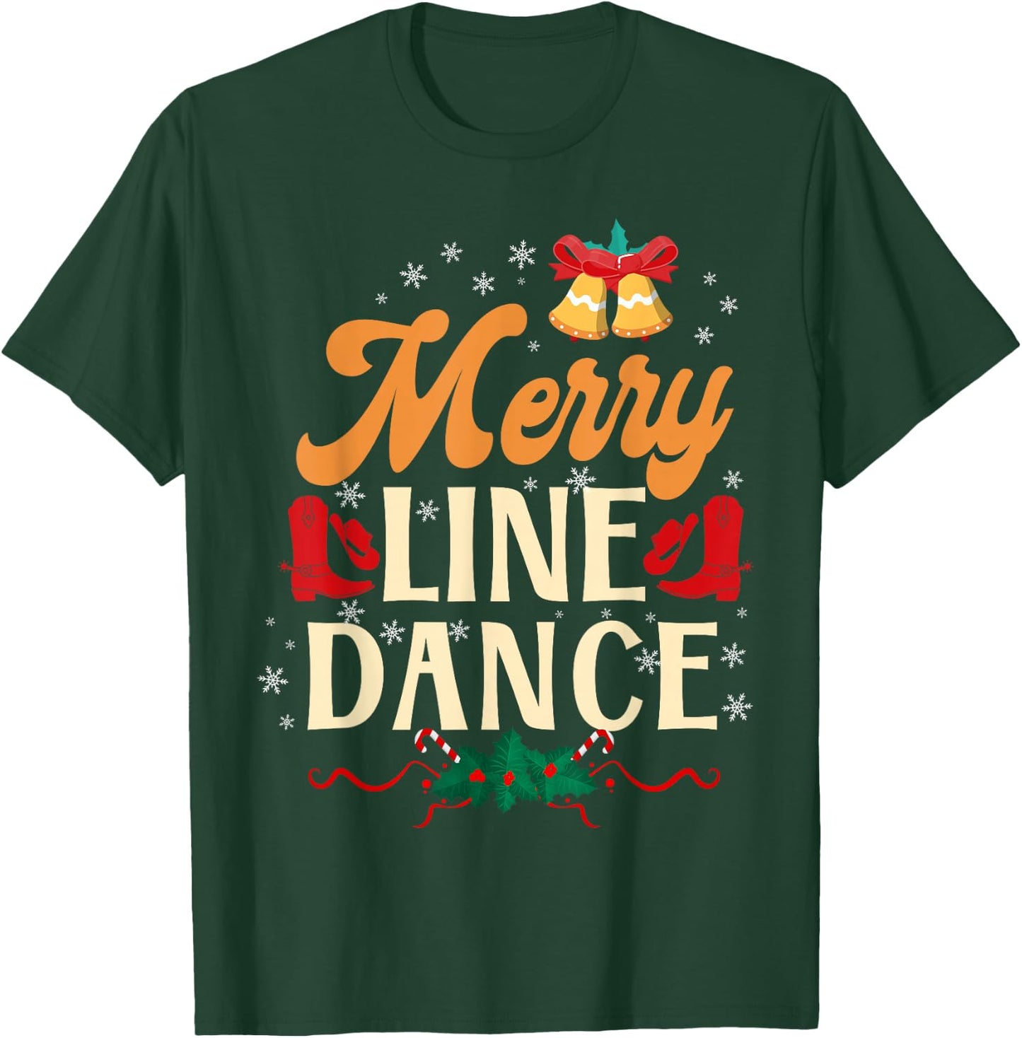 Country Line Dance Dancer HD0 Merry Line Dance - Women's Black Small Classic Fit Short Sleeve T-Shirt - T-Shirt | Forest
