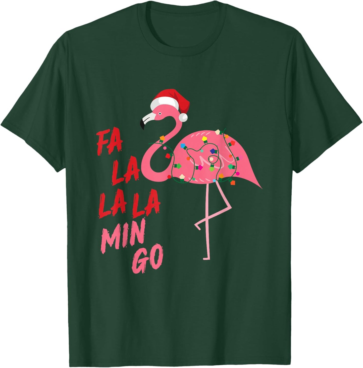 Singing Flamingo Santa FALA Christmas Xmas Family Adult Kids T-Shirt - T-Shirt | Forest
