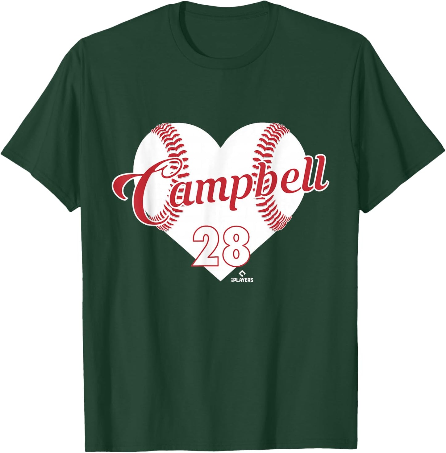 Baseball Heart Kristian Campbell Boston Baseball MLBPA T-Shirt - T-Shirt | Forest