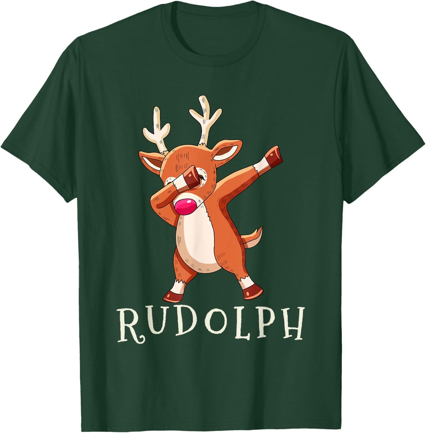 RUDOLPH Santas Reindeers Family Matching Outfit Christmas T-Shirt - T-Shirt | Forest