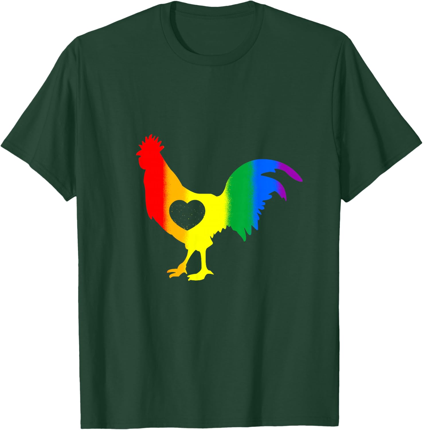 LGBTQ Rainbow Cock Gay Pride Month Ally Support Men Women T-Shirt - T-Shirt | Forest