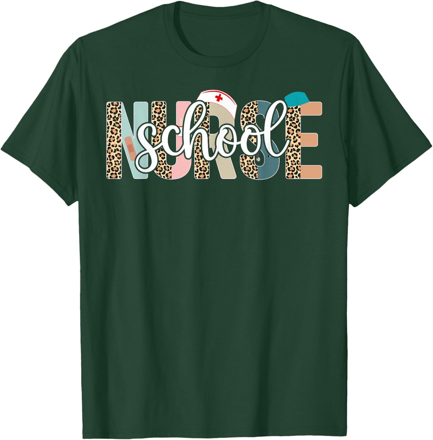 School Nurse - Nurse Life, Nurse's Day Week, Leopard T-Shirt - T-Shirt | Forest