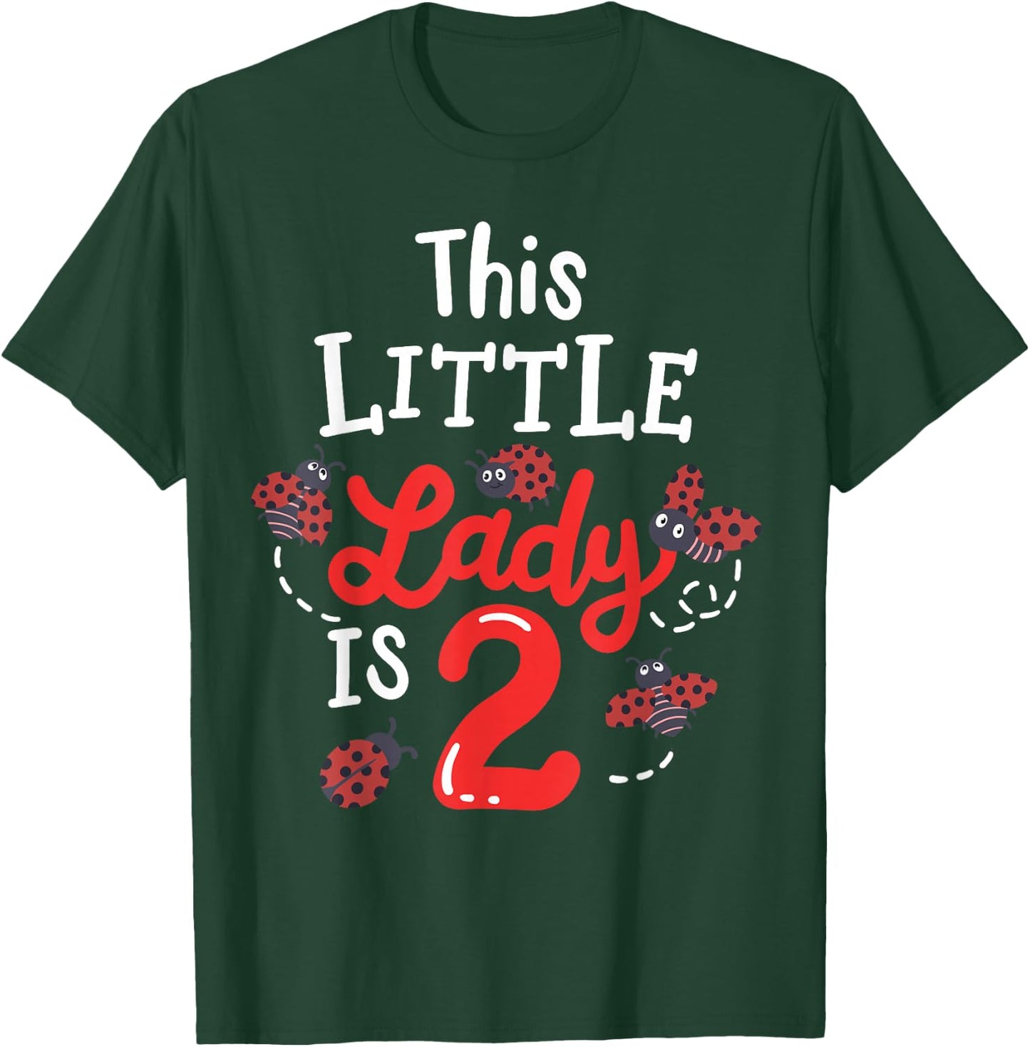 2 Year Old 2nd Birthday Matching Family Ladybug Girls Party T-Shirt - T-Shirt | Forest