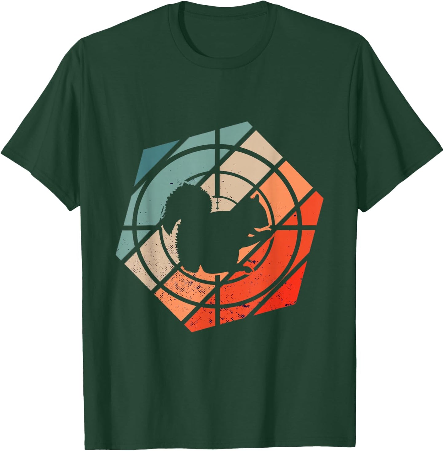 Target Scope Hexa Squirrel Hunter Retro Squirrel Hunting T-Shirt - T-Shirt | Forest