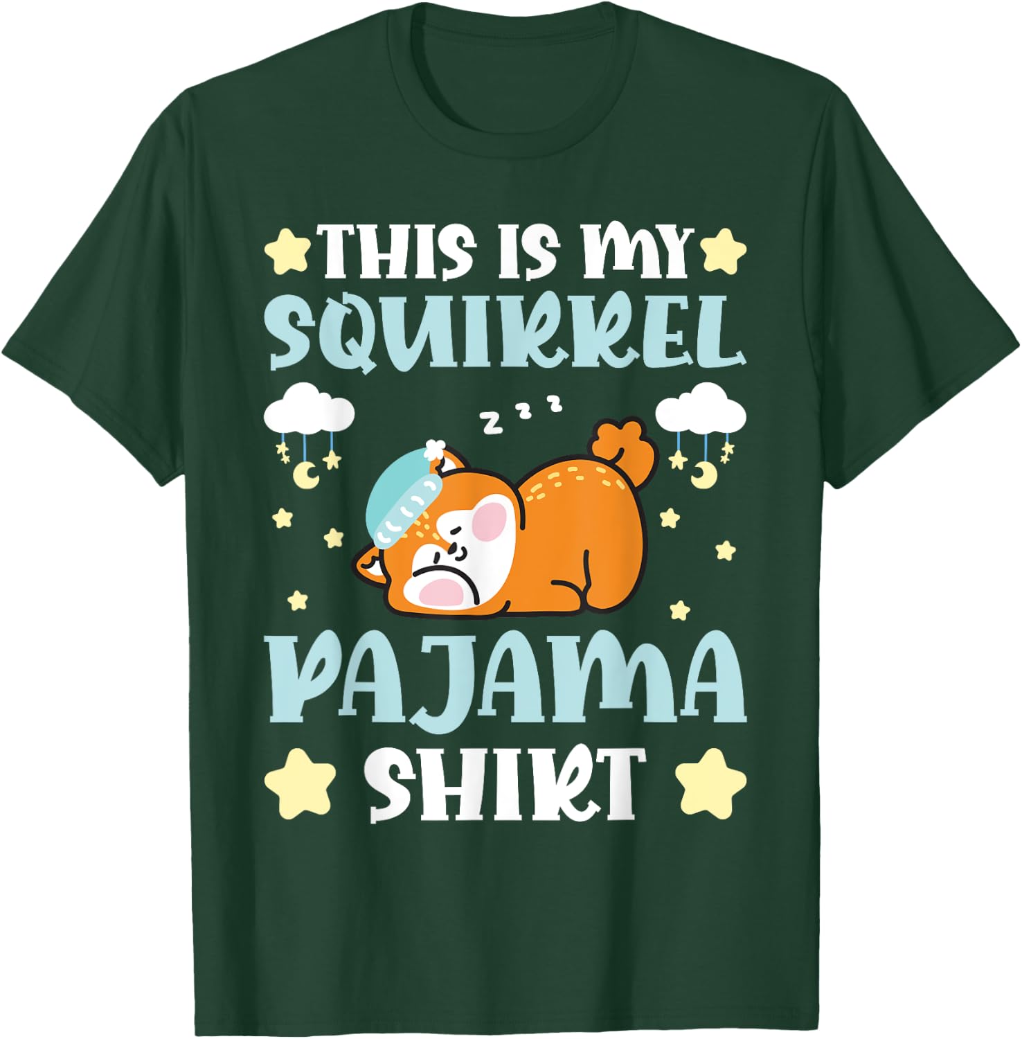 Cute PJ Teen Boys Girls PJs Funny This Is My Squirrel Pajama T-Shirt - T-Shirt | Forest