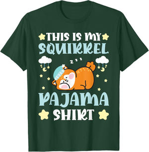 Cute PJ Teen Boys Girls PJs Funny This Is My Squirrel Pajama T-Shirt - T-Shirt | Forest