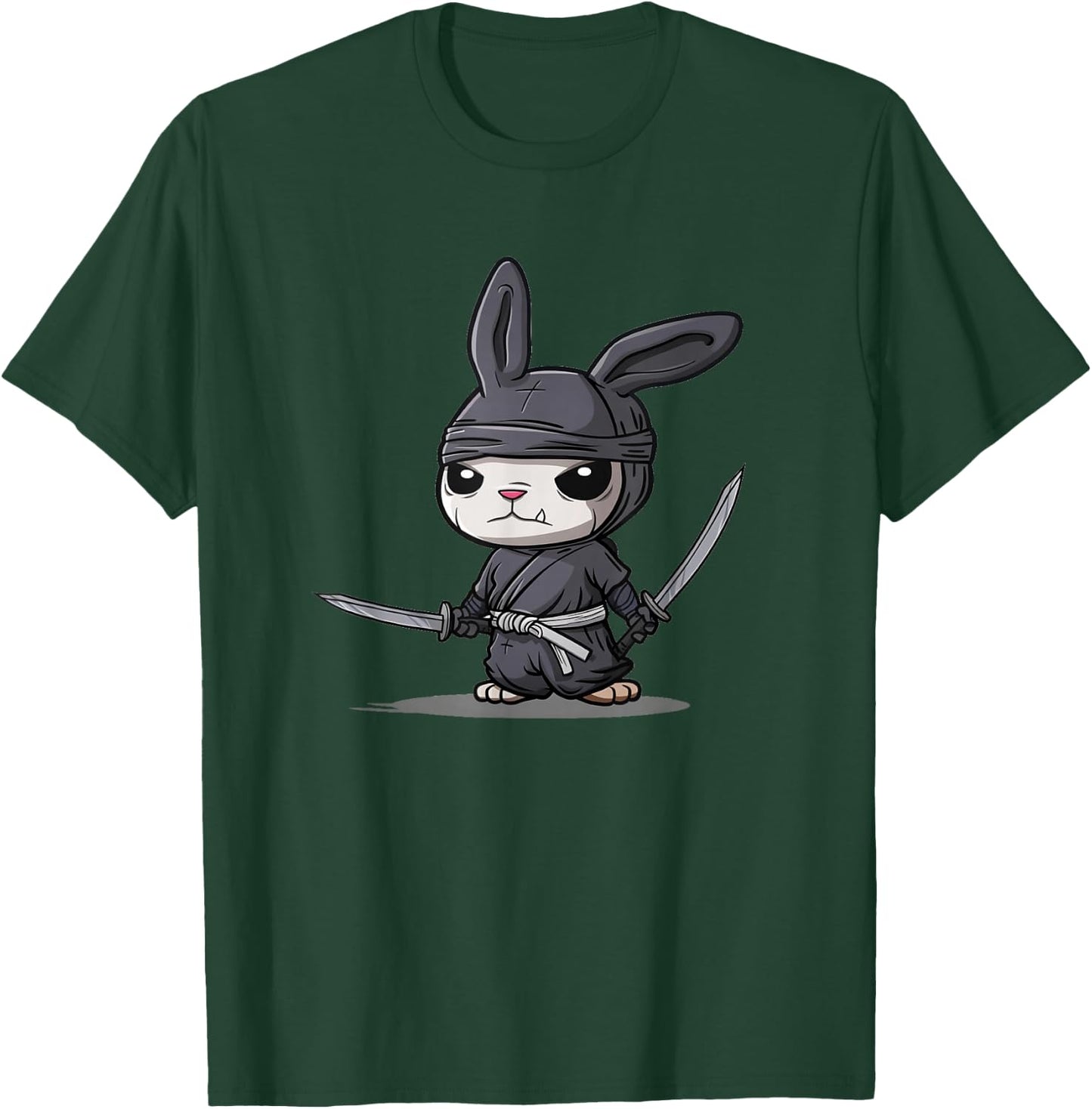 Pretty Ninja Bunny Graphic for a Cute and Cool Design T-Shirt - T-Shirt | Forest