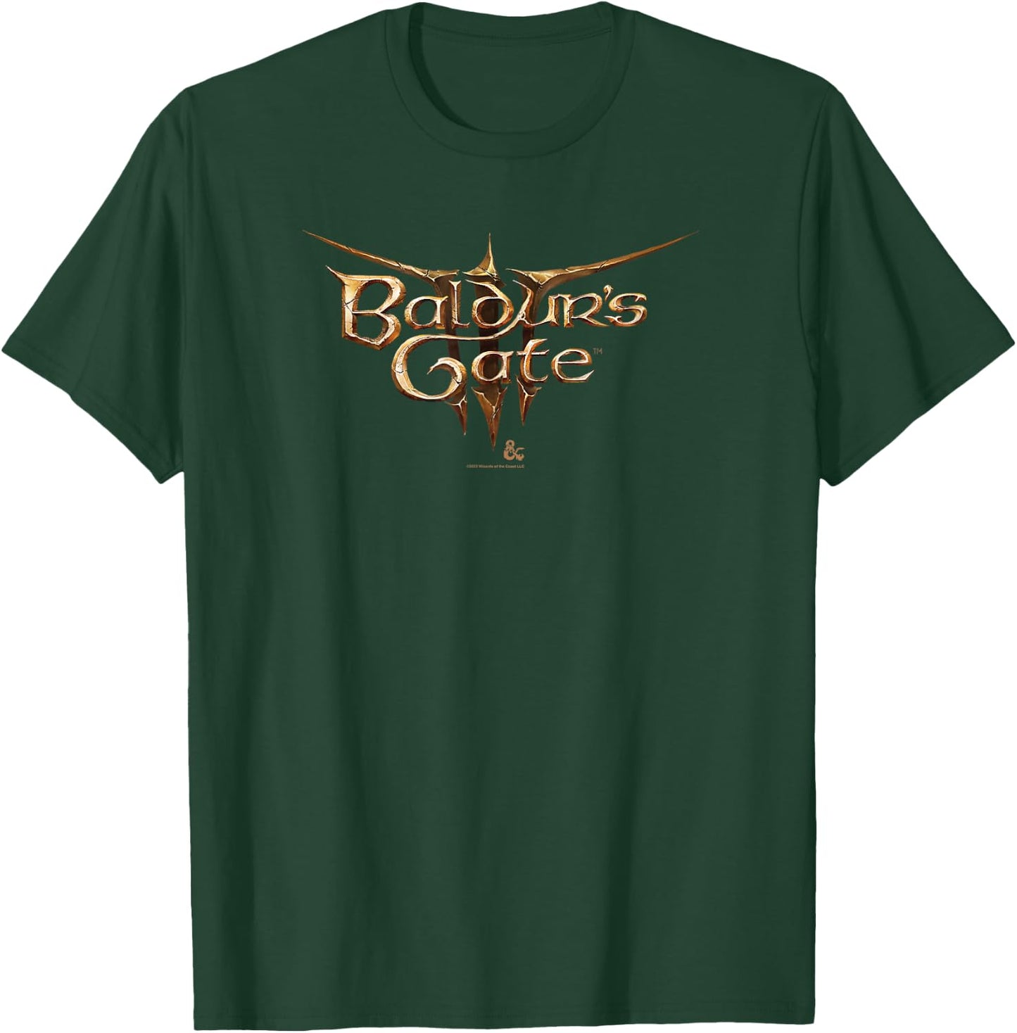 Dungeons & Dragons Baldur's Gate III Big Chest Text Logo T-Shirt - T-Shirt | Forest
