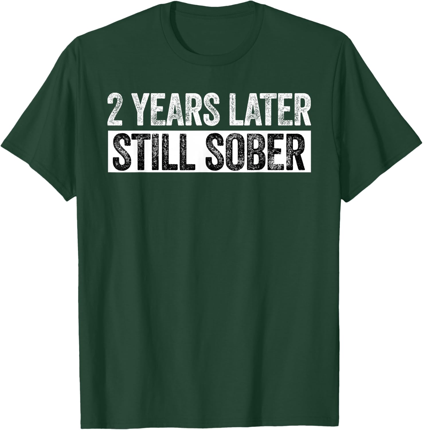 2 Years Sober Funny 2 Years Sobriety Anniversary Recovery T-Shirt - T-Shirt | Forest