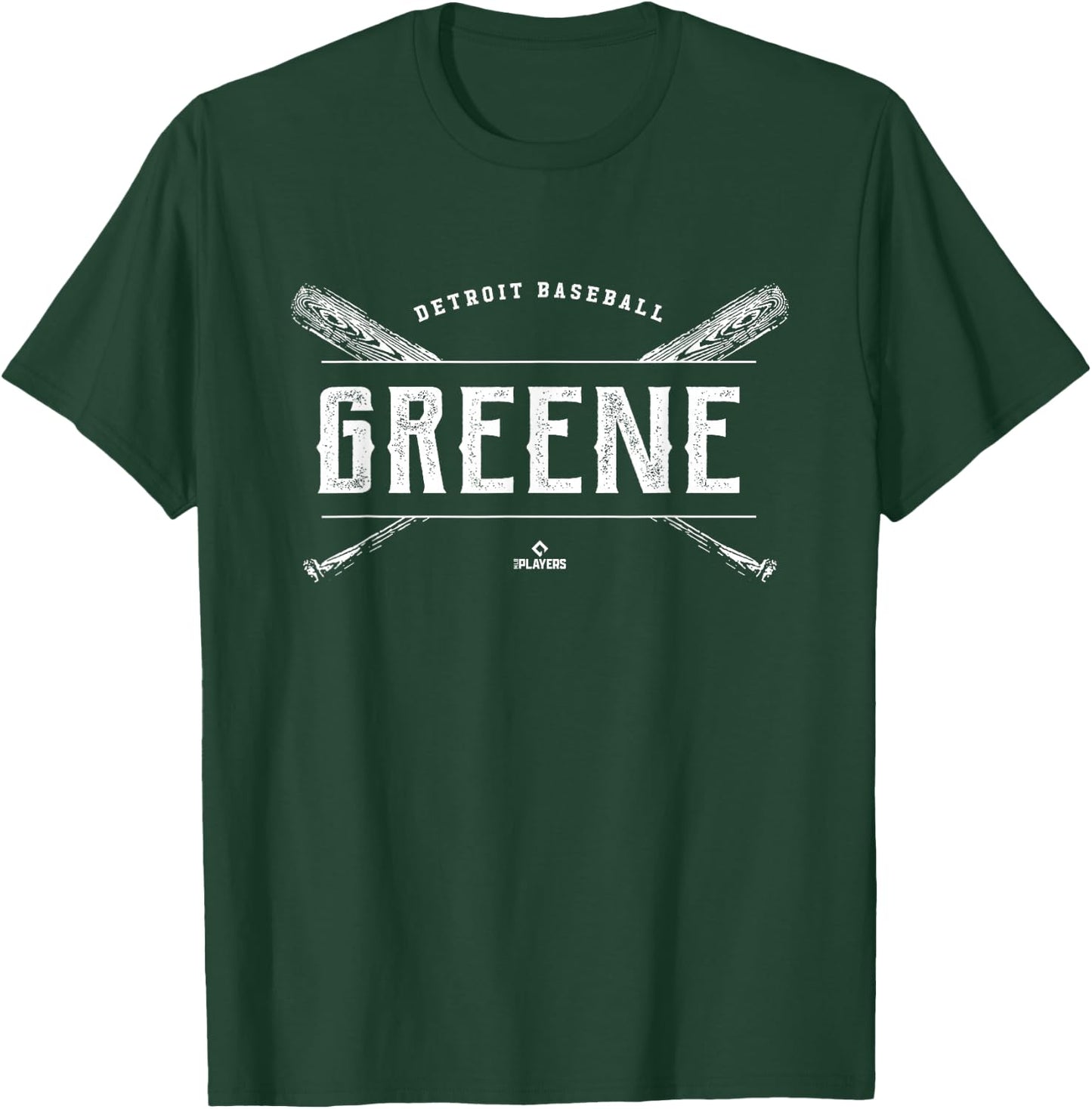 Vintage Baseball Bat Gameday Riley Greene Detroit MLBPA T-Shirt - T-Shirt | Forest
