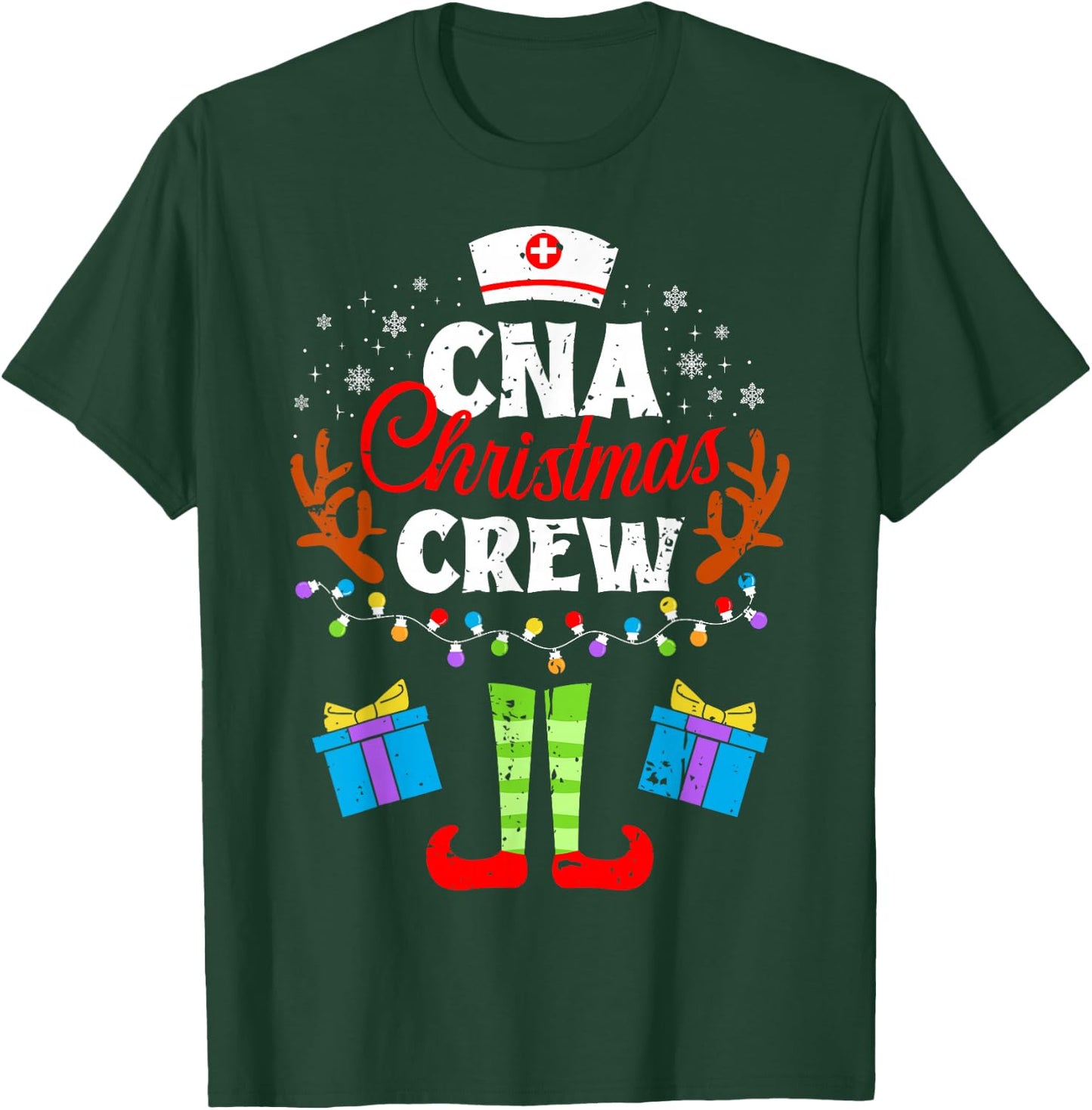 CNA Christmas Nurse Crew Nursing Women Men Pajama Xmas T-Shirt - T-Shirt | Forest