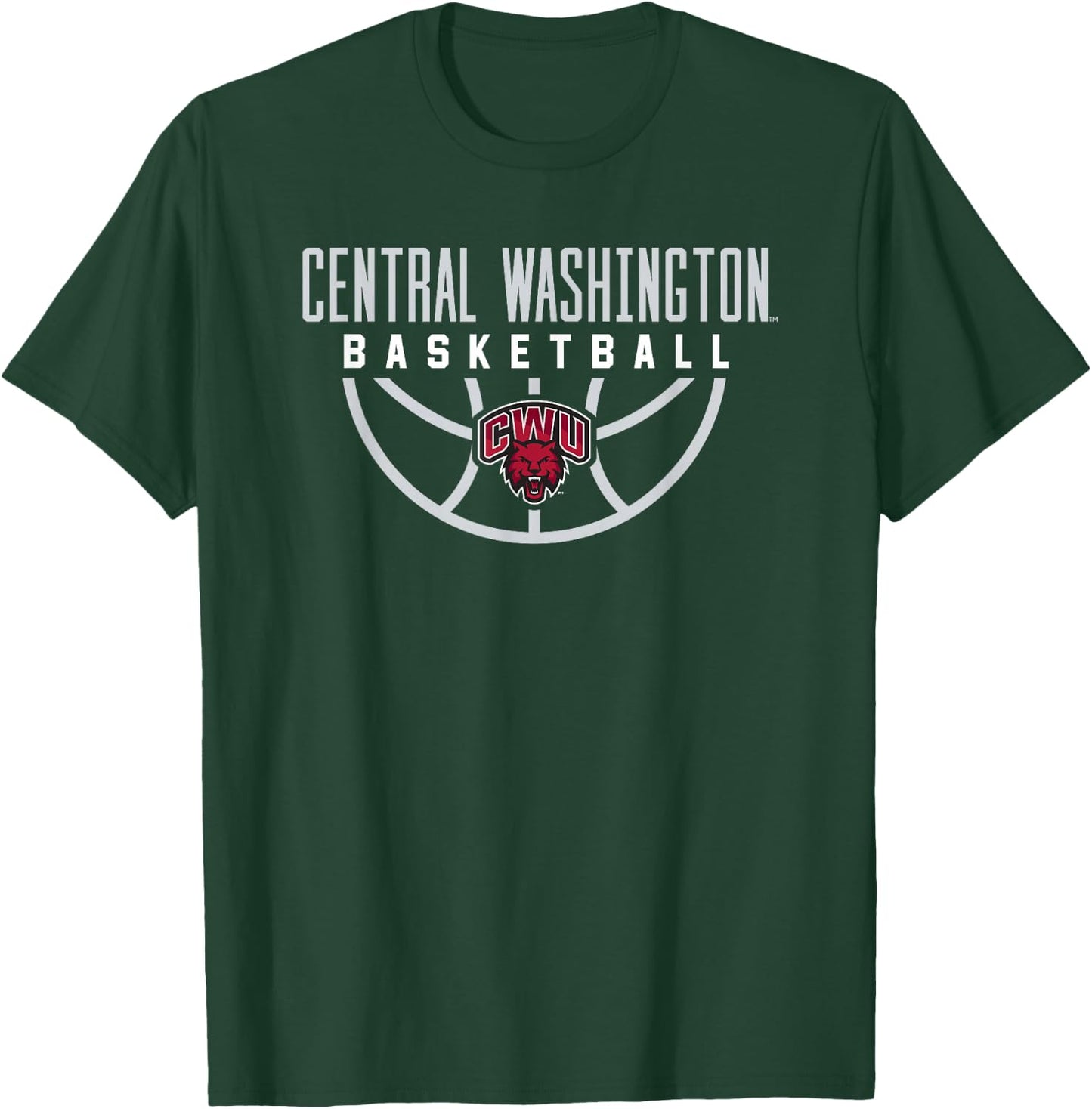 Central Washington University Wildcats Basketball Arch T-Shirt - T-Shirt | Forest