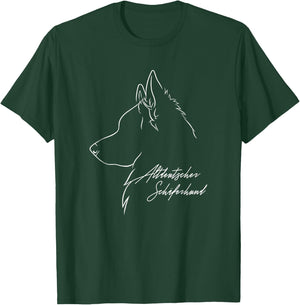 Altdeutscher Schäferhund Profil Hunderasse Hund Hunde T-Shirt - T-Shirt | Forest