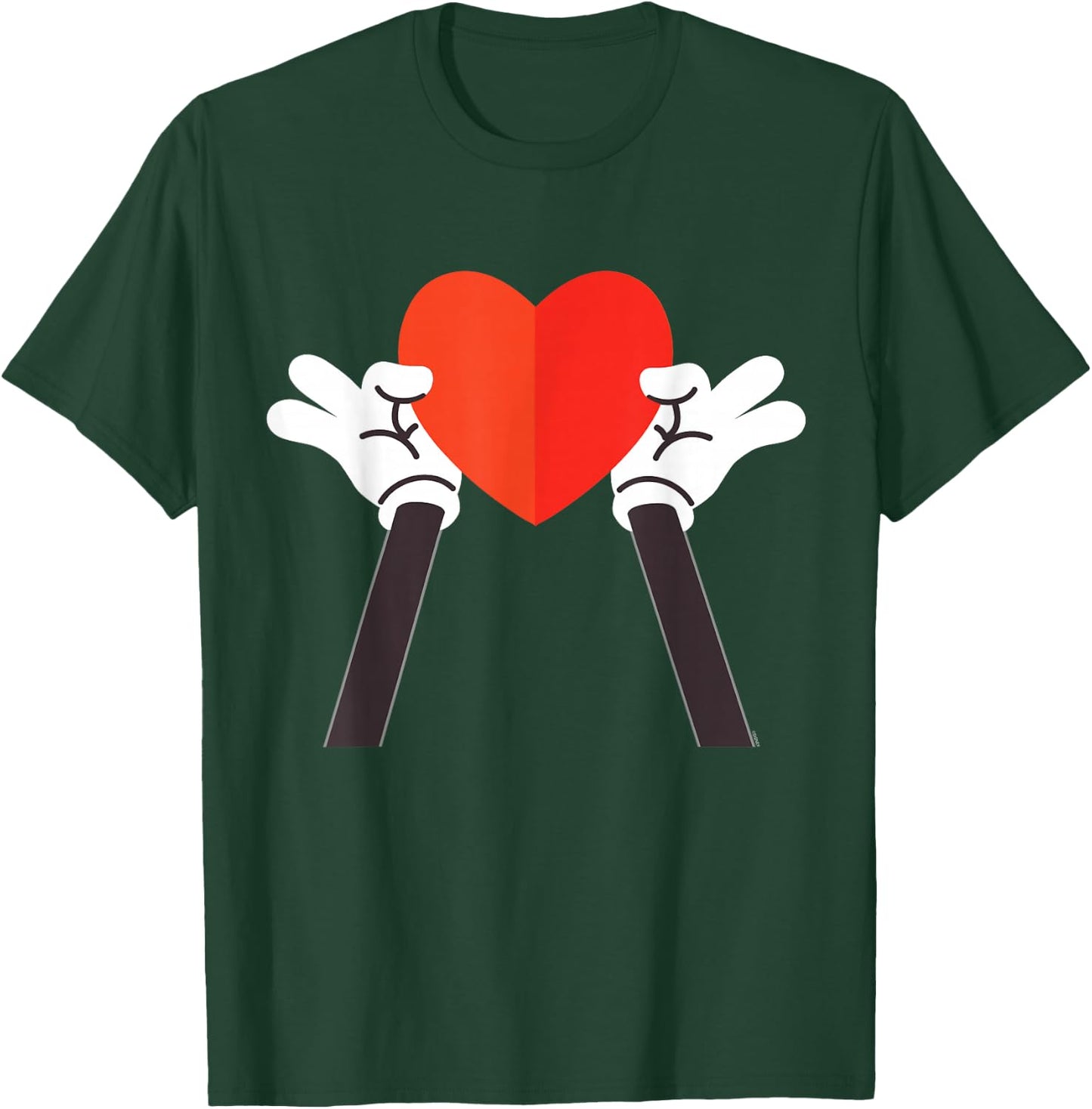 Disney Valentine's Day Mickey Mouse Hands Holding Heart T-Shirt - T-Shirt | Forest