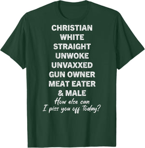 Christian White Straight Unwoke Unvaxxed Gun Owner Vintage T-Shirt - T-Shirt | Forest