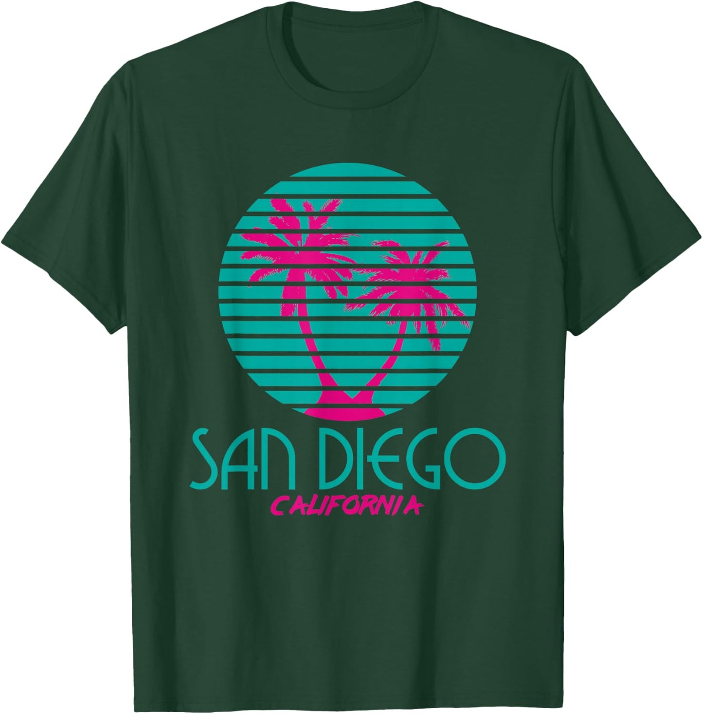 San Diego CA T Shirt Palm Trees California Souvenir T-Shirt - T-Shirt | Forest