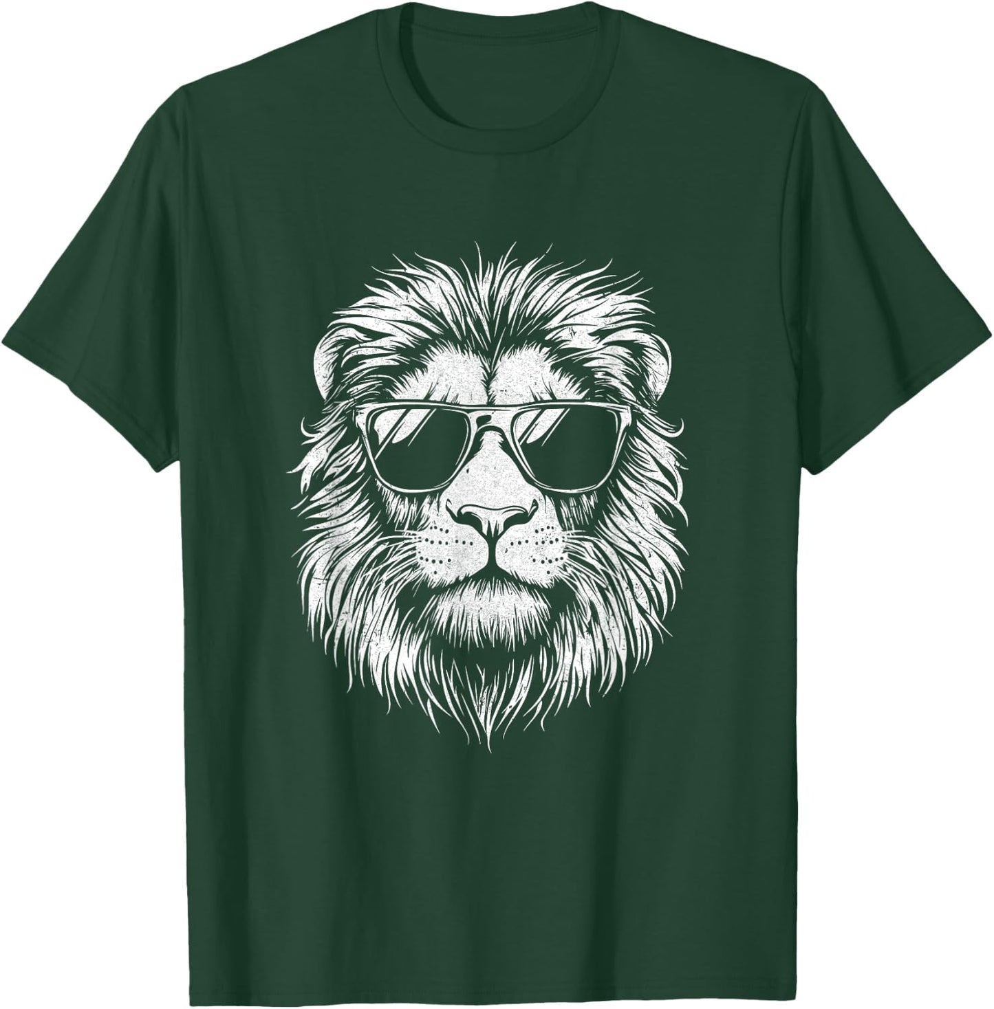 Cool Lion Wearing Sunglasses Graphic Art Leo Design T-Shirt - T-Shirt | Forest