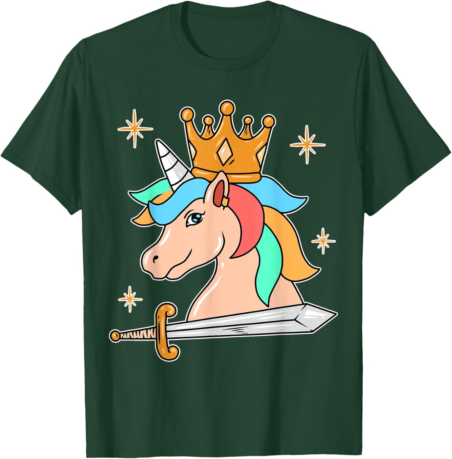Sword Cute Unicorn T-Shirt - T-Shirt | Forest