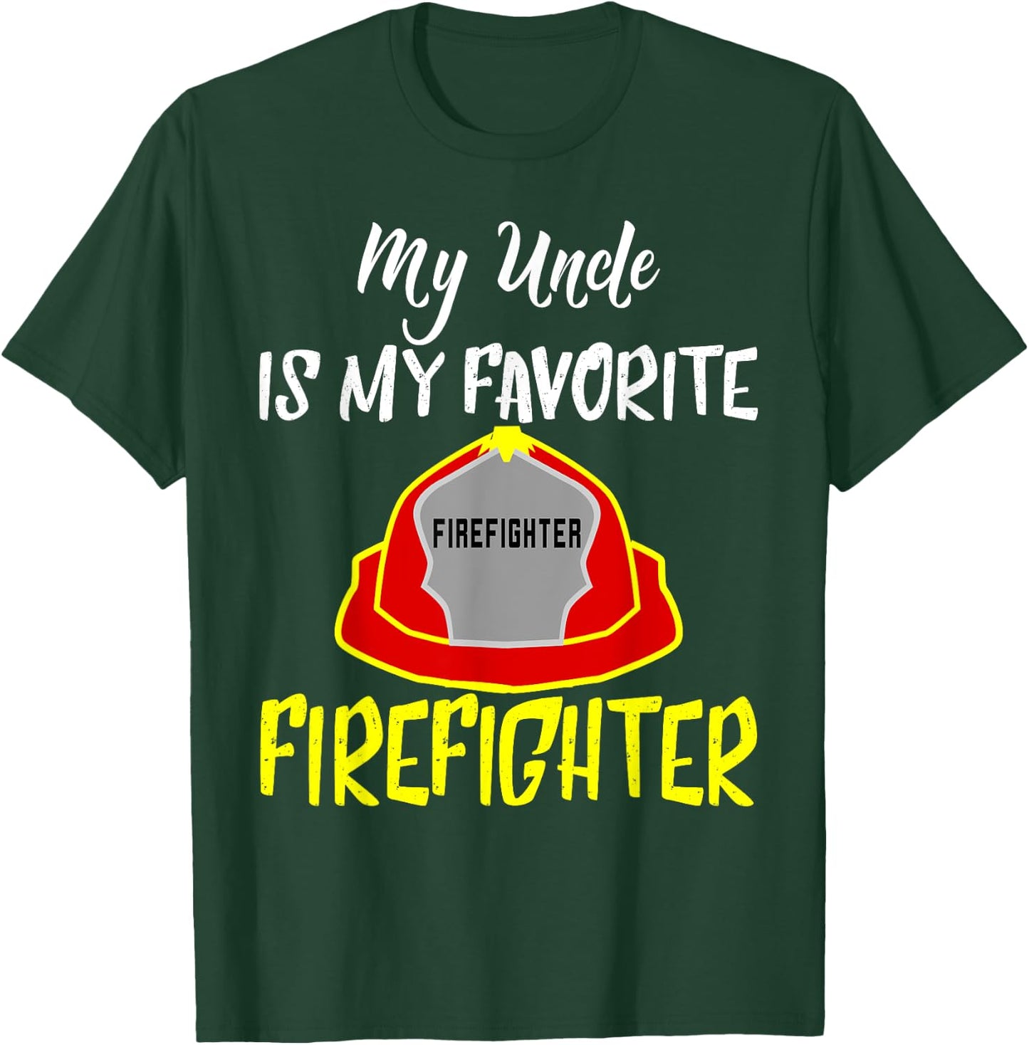 Uncle Firefighter Fireman Shirt Nephew Niece Kids T-Shirt - T-Shirt | Forest