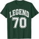 Legend 70 Number Varsity Team - 70th Birthday & 70 Years Old T-Shirt - T-Shirt | Forest