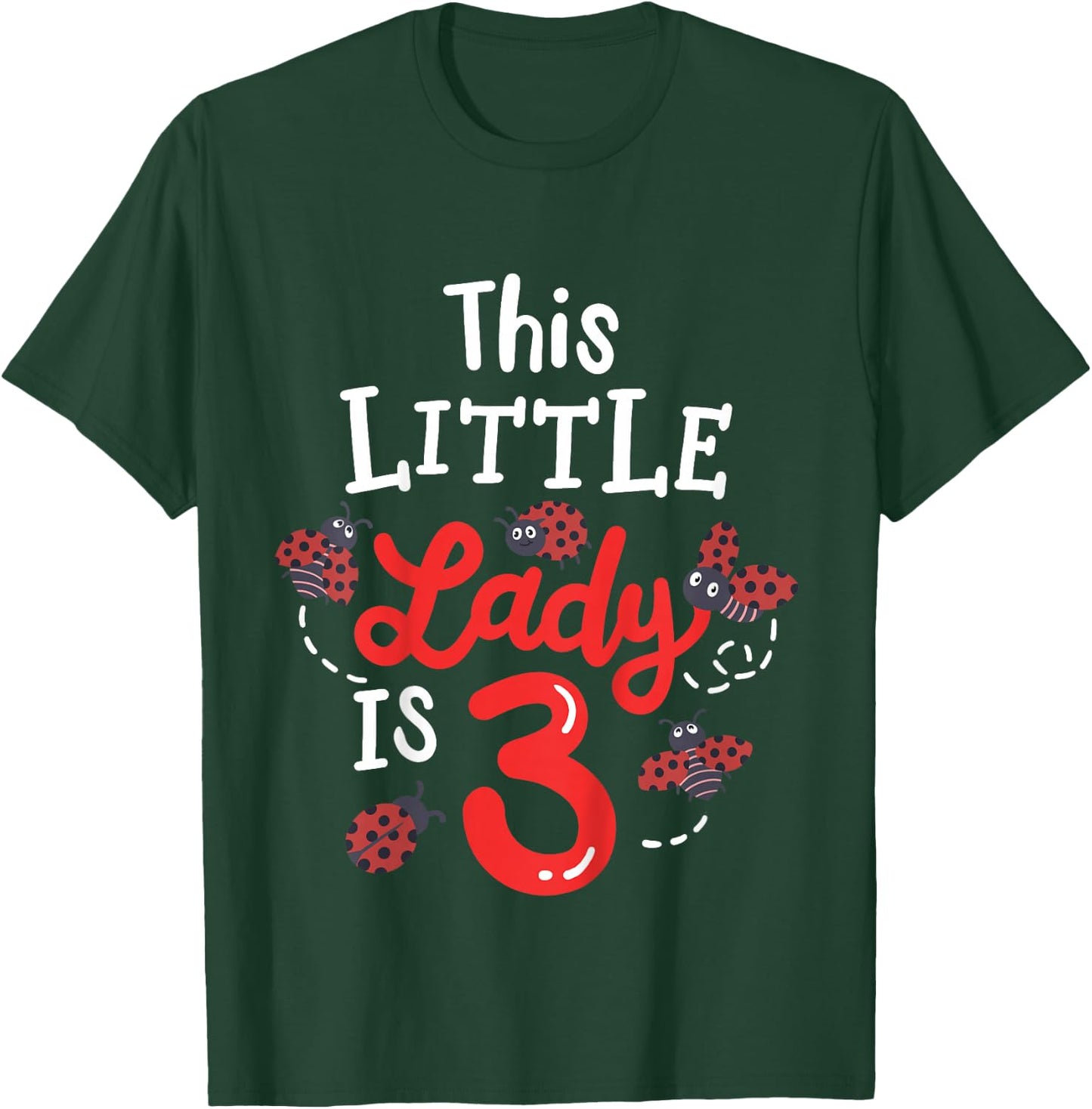 3 Year Old 3rd Birthday Matching Family Ladybug Girls Party T-Shirt - T-Shirt | Forest