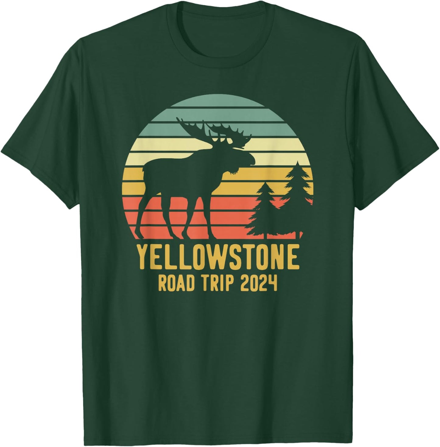 Yellowstone National Park Family Road Trip 2024 Matching T-Shirt - T-Shirt | Forest