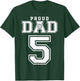 Custom Proud Volleyball Dad Number 5 Personalized T-Shirt - T-Shirt | Forest