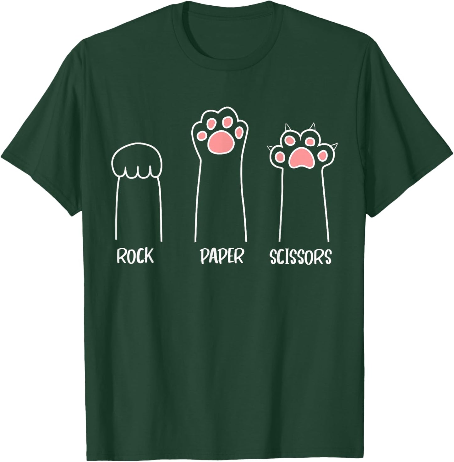 Introvert Cat Animal Rescue Pet Lover Apparel - Rock Paper Scissors Handspiel mit niedlichen Pfoten, lustige Katze - Erwachsene und Kinder - Schwarz - S T-Shirt - T-Shirt | Forest