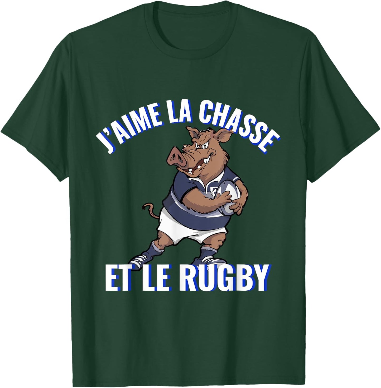 Boar Rugby Player For Hunting Lovers And Rugby , Black, S T-Shirt - T-Shirt | Forest