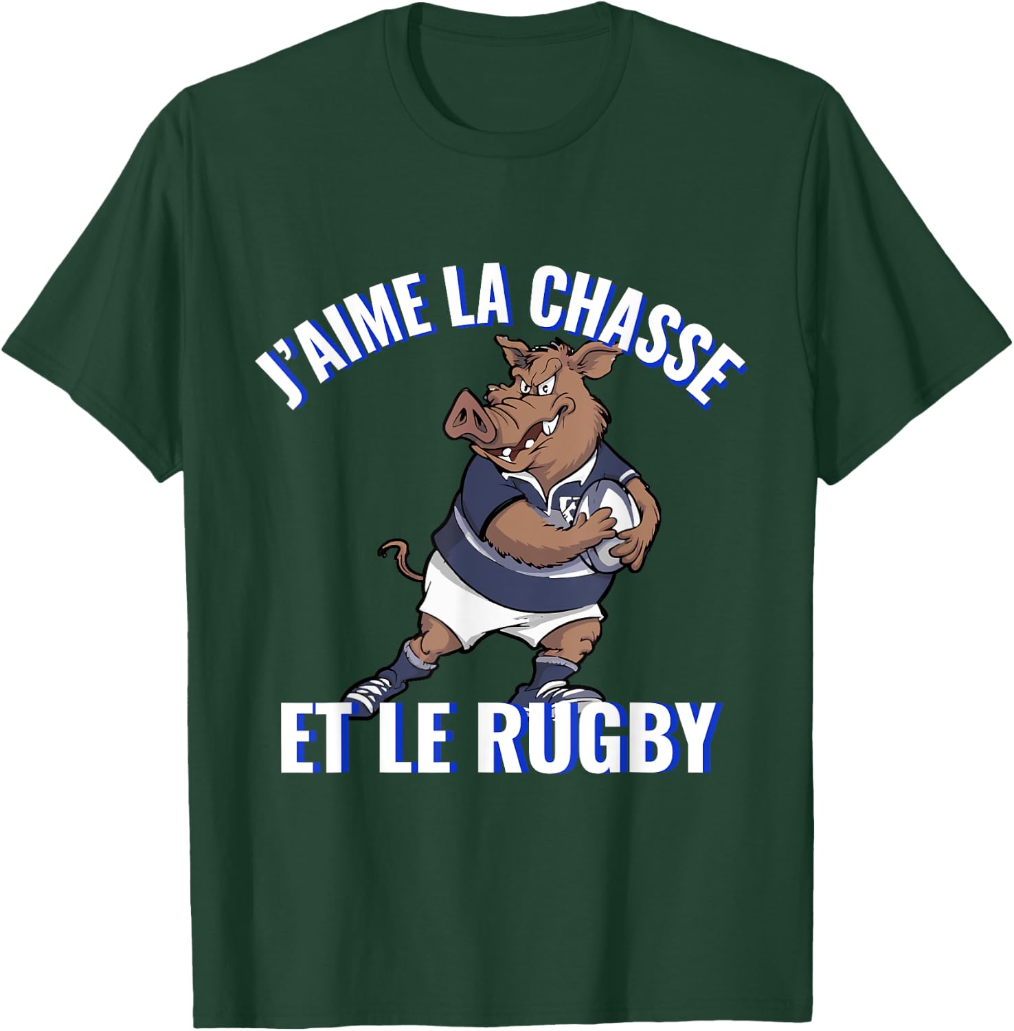 Boar Rugby Player For Hunting Lovers And Rugby , Black, S T-Shirt - T-Shirt | Forest