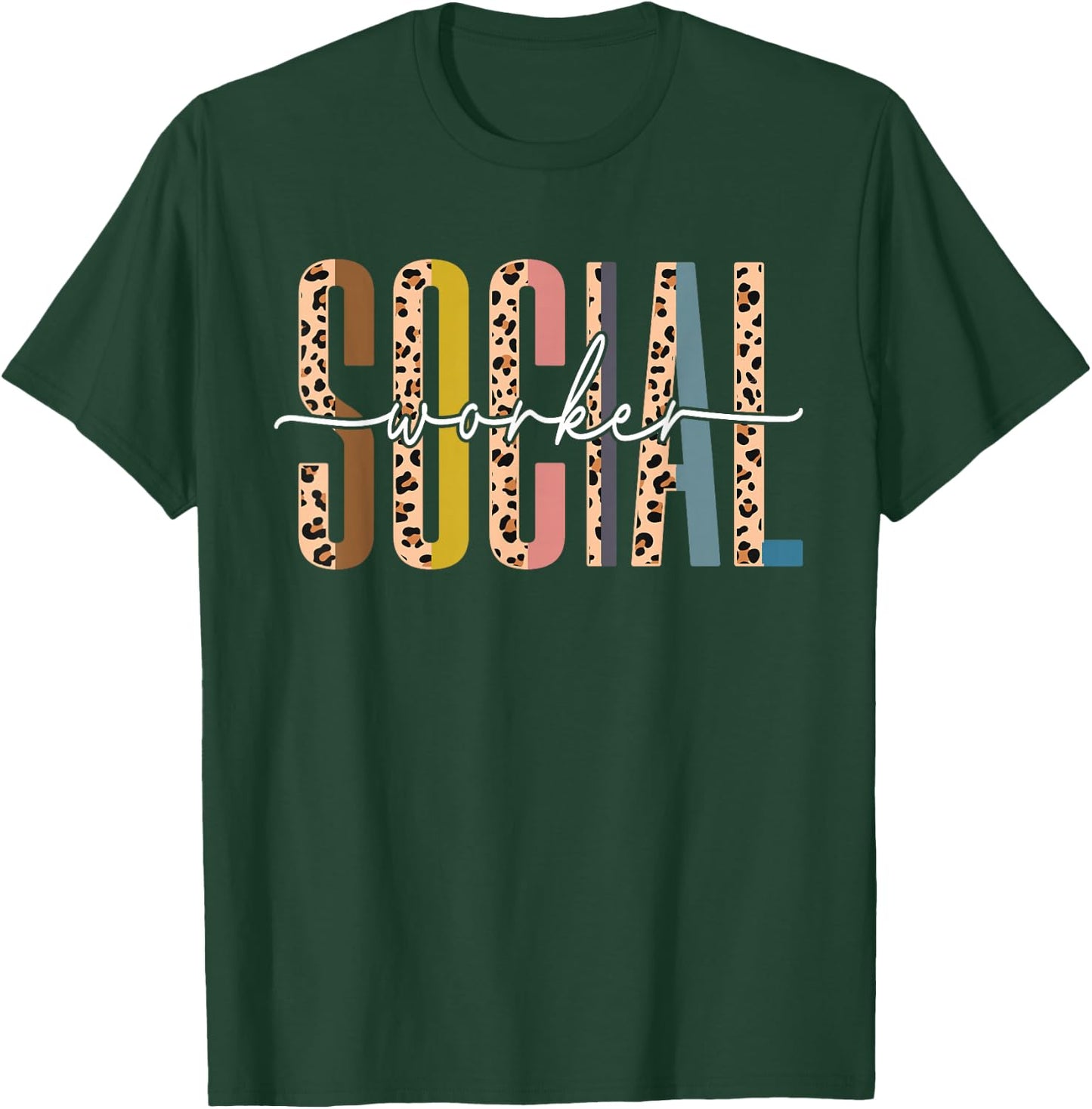 Social Worker Leopard Funny Social Work Life Girls T-Shirt - T-Shirt | Forest