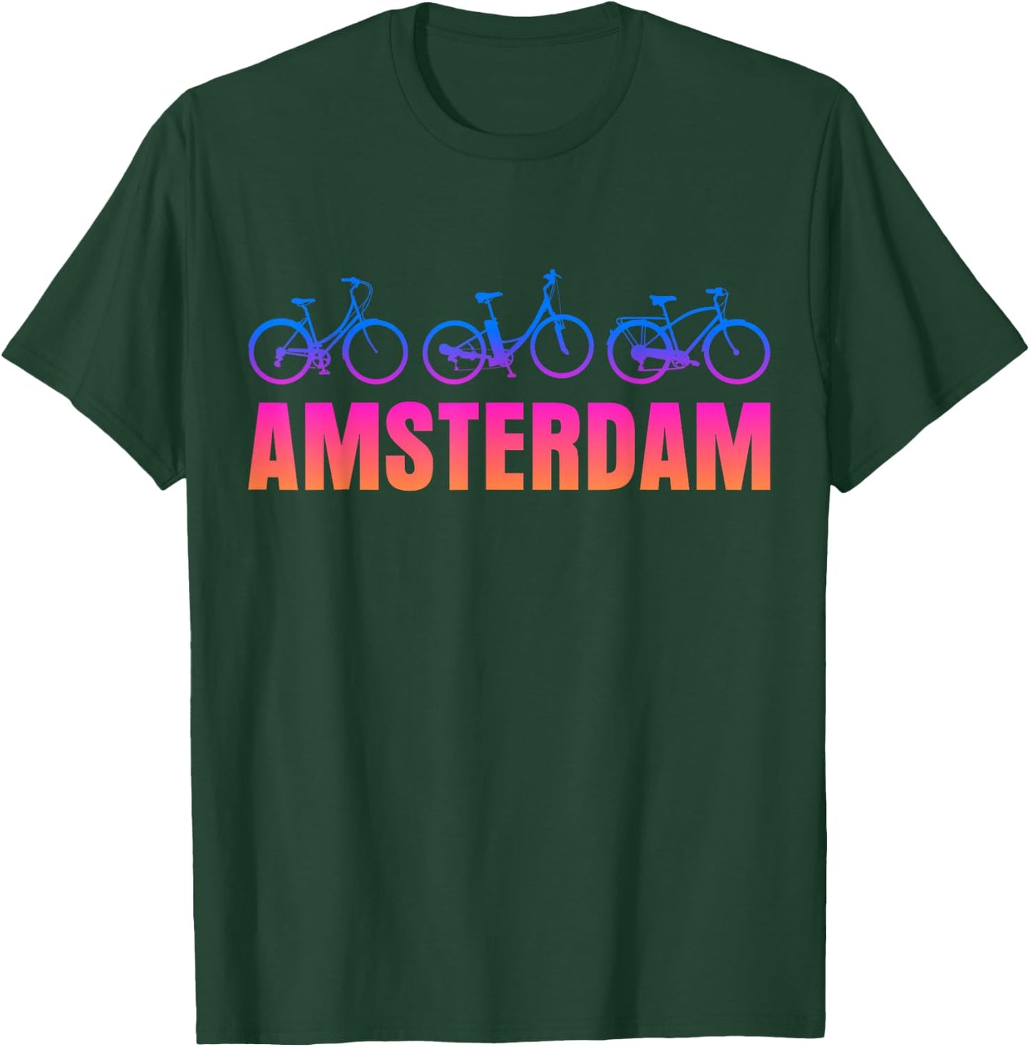 Amsterdam | Niederlande Holland | Fahrrad Fahrrad T-Shirt - T-Shirt | Forest