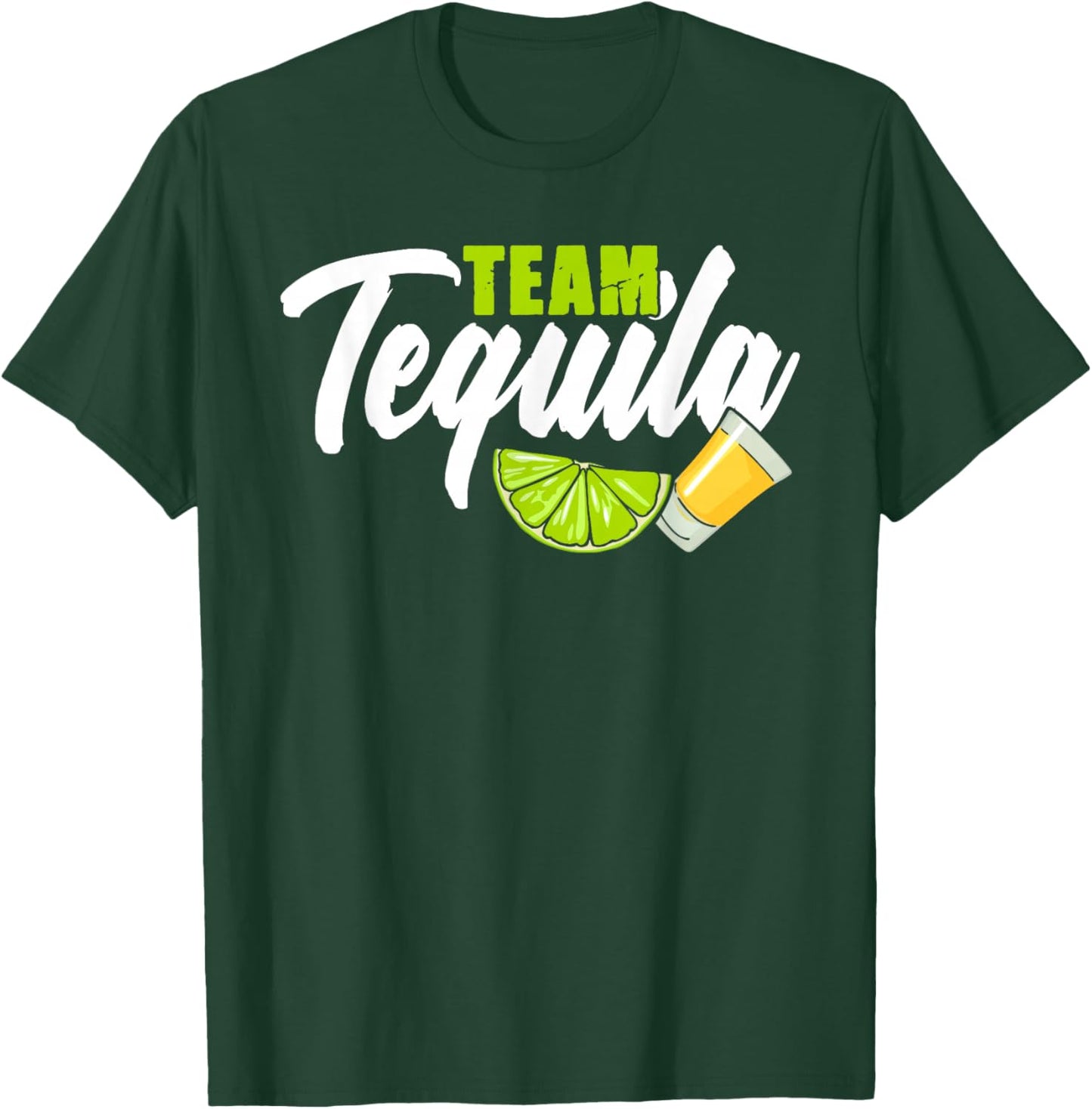 Funny Team Tequila With Green Lime Salt Group Costume T-Shirt - T-Shirt | Forest