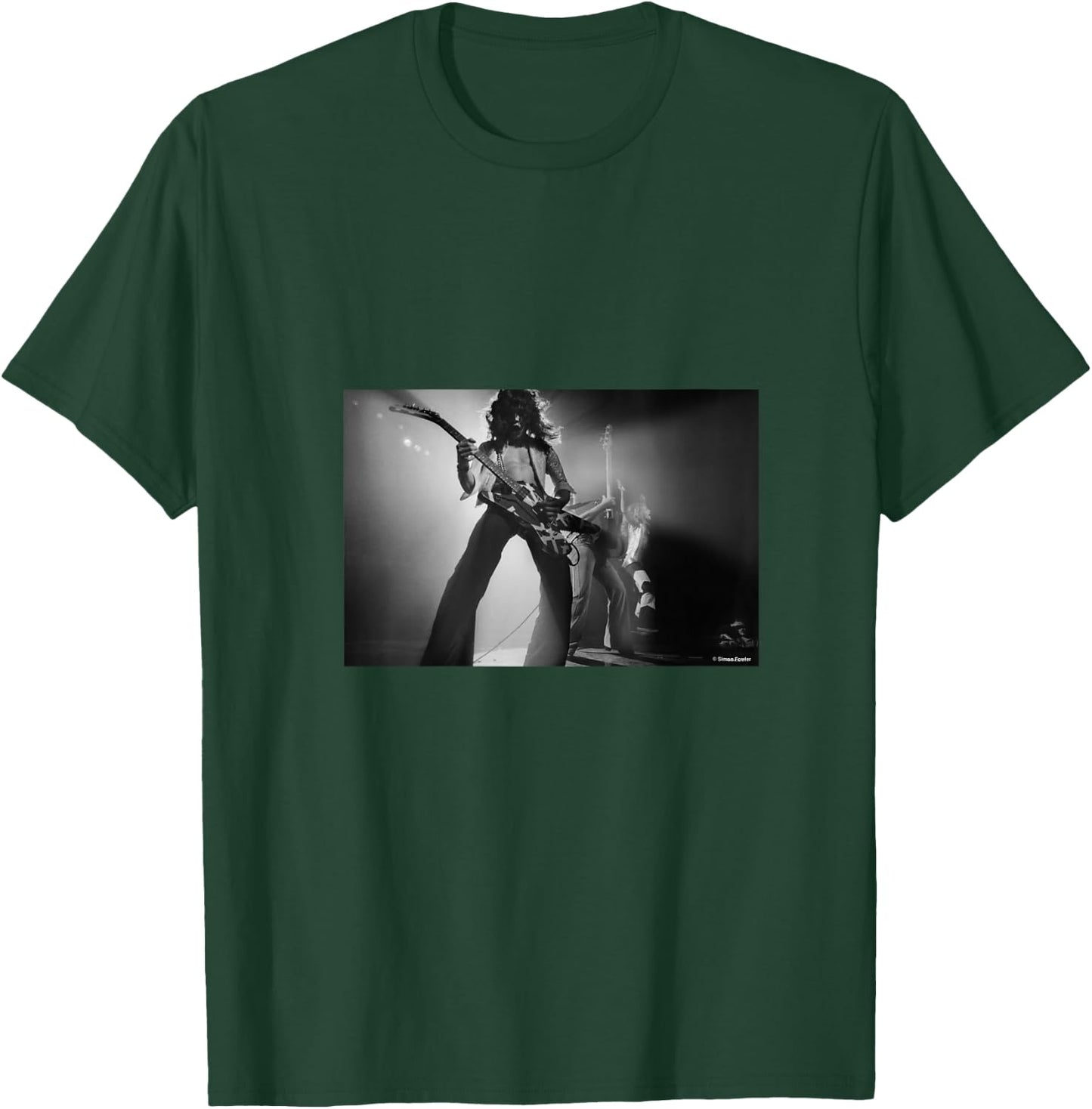 Women's Eddie Van Halen Runnin' with The Devil Live Simon Fowler V-Neck T-Shirt - T-Shirt | Forest