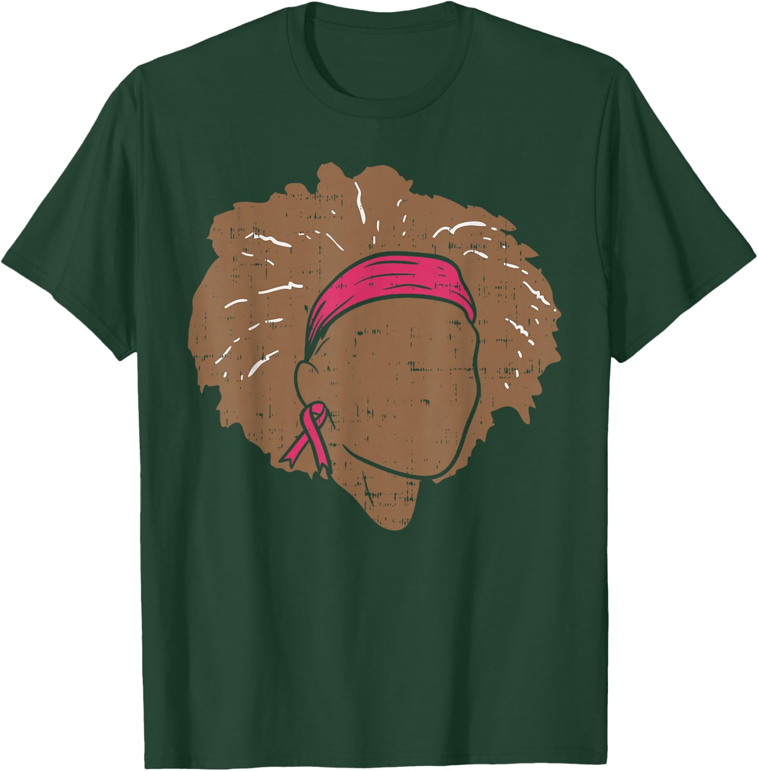 Breast Cancer Awareness Shirt Black Women Brown Pink Ribbon T-Shirt - T-Shirt | Forest