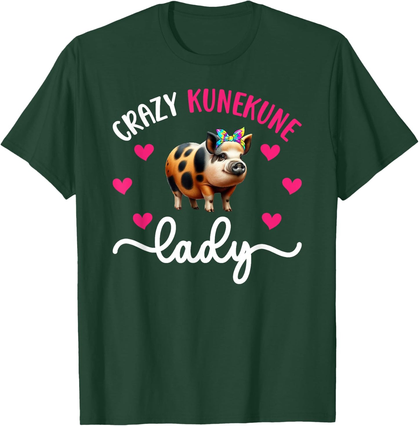 Crazy Kunekune Lady Kunekune Pig Mom Kunekune Pig Lover , Small T-Shirt - T-Shirt | Forest