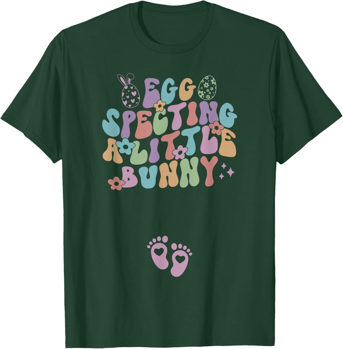 Egg Specting A Little Bunny Easter Pregnancy Announcement T-Shirt - T-Shirt | Forest