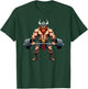 Fitness Viking Gymer Bodybuilder -Adults Workout Gym Viking Deadlift Weightlifting Black Short Sleeve Small T-Shirt - T-Shirt | Forest