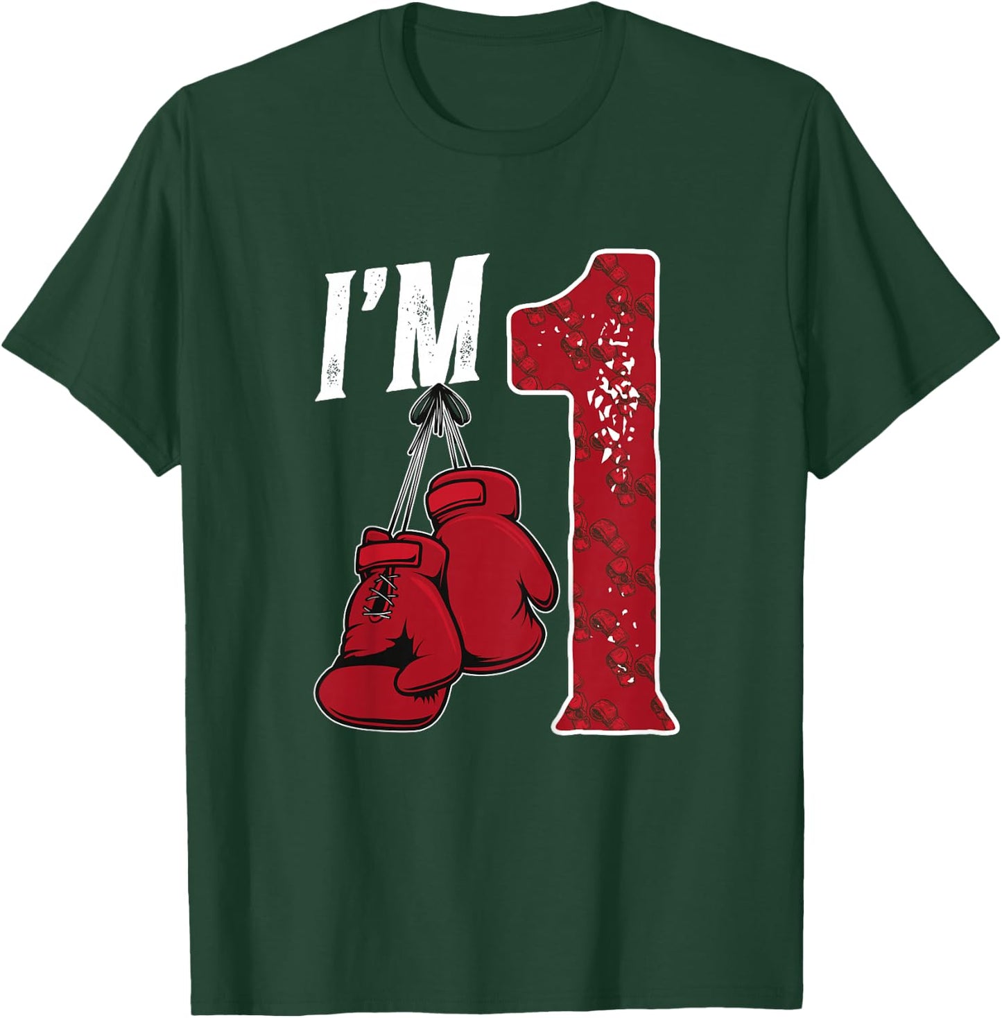 Kids 1st Birthday Boxing Boy One Year Old Boxer T-Shirt - T-Shirt | Forest