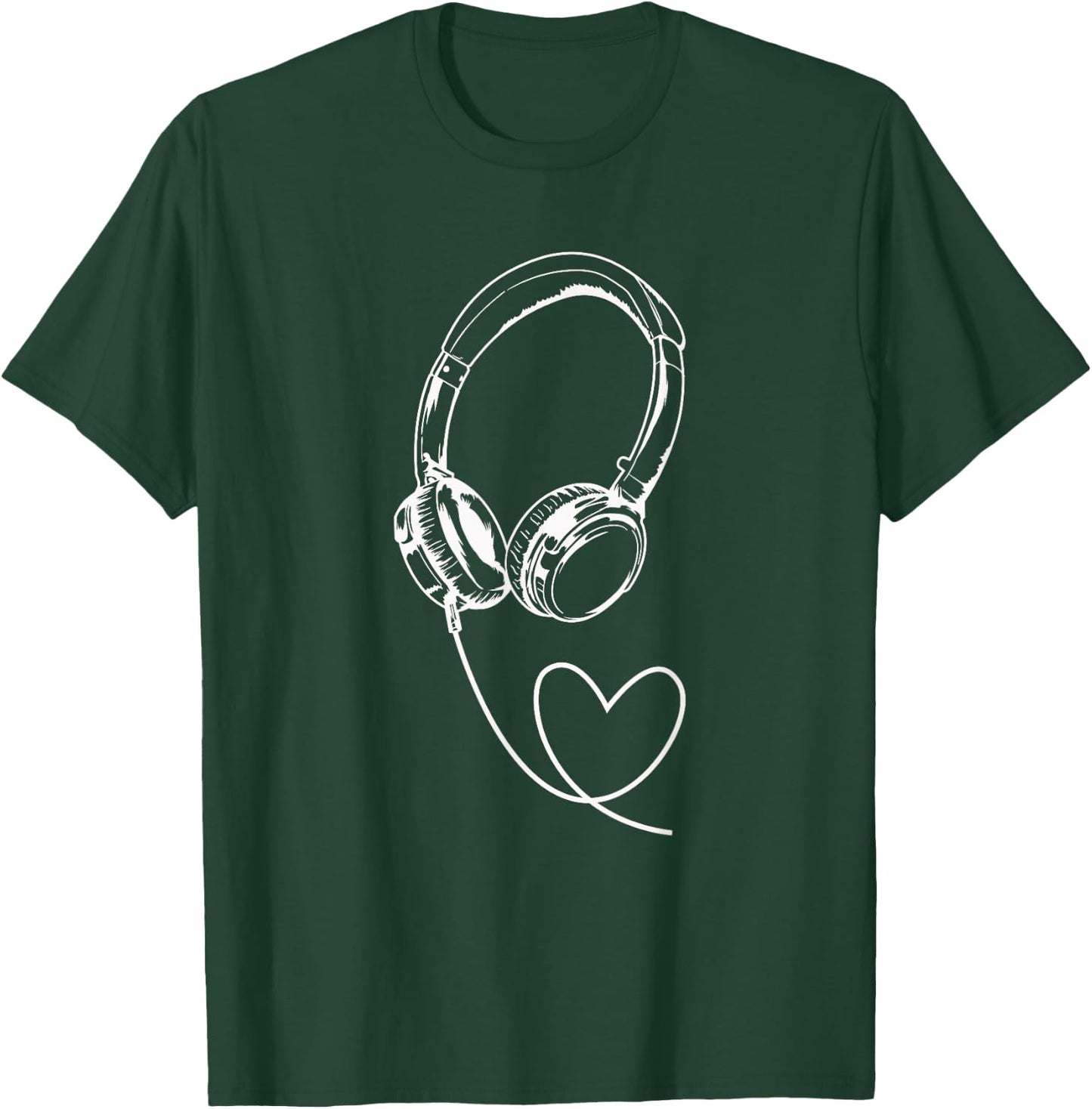 Kopfhörer Herz Musik Liebe T-Shirt - T-Shirt | Forest