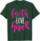 Breast Cancer Awareness Faith Hope Love Warrior Pink Ribbon T-Shirt - T-Shirt | Forest