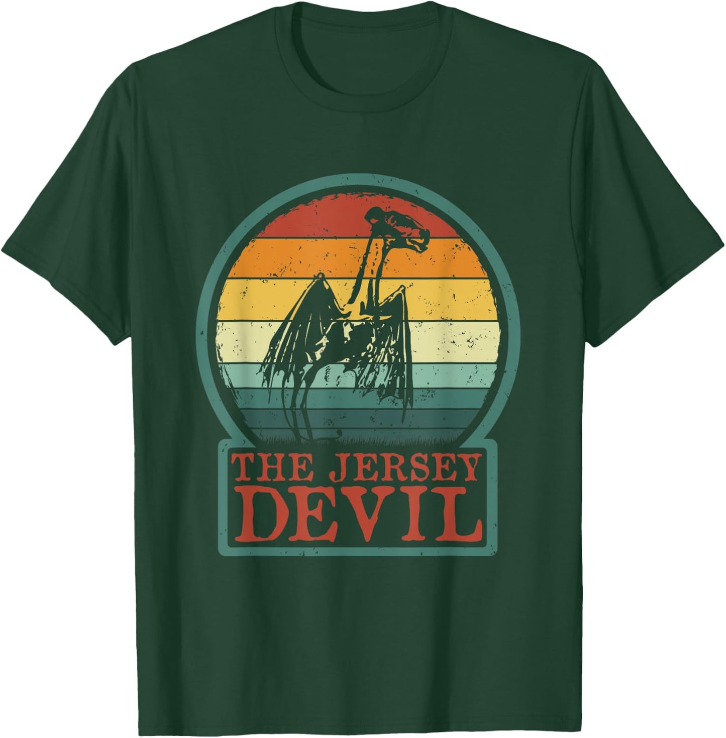National Introvert Society - Men's Black Retro Vintage New Jersey Cryptid T-Shirt - T-Shirt | Forest