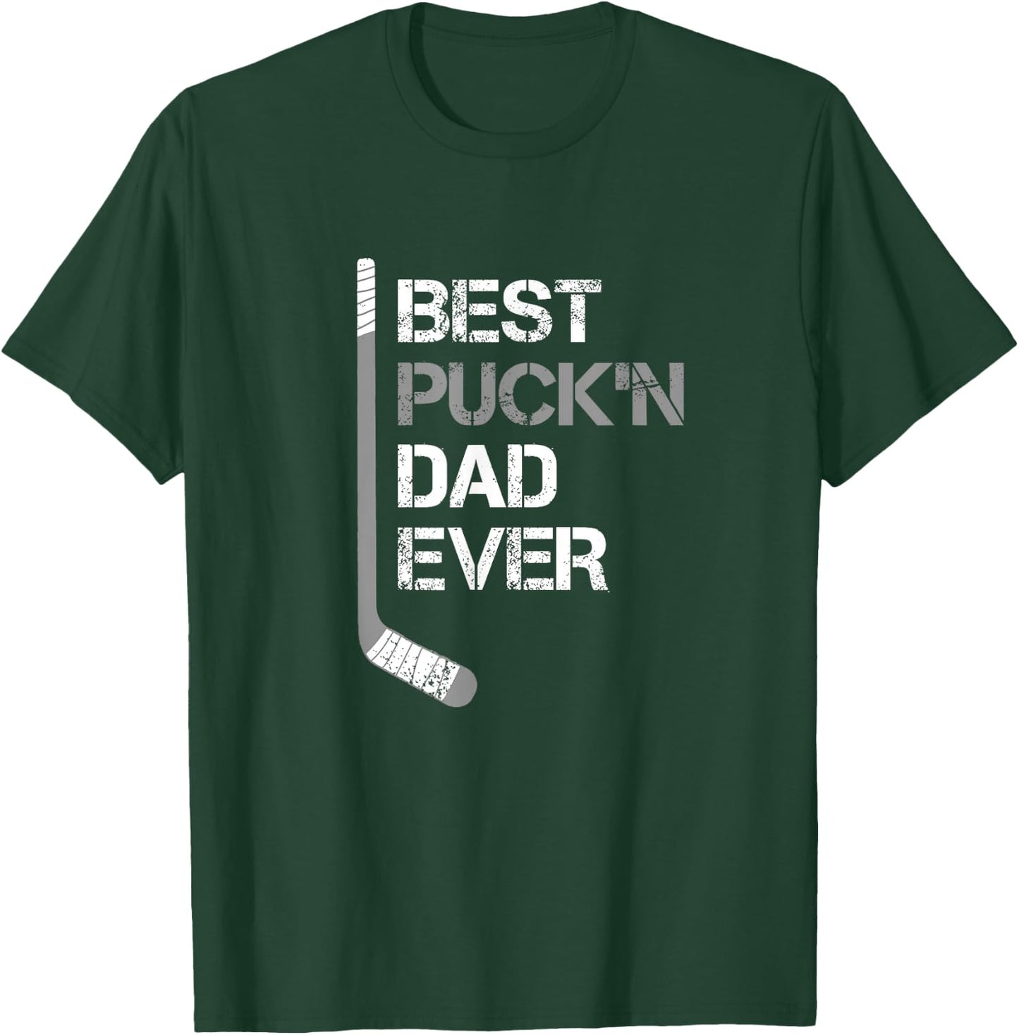 Funny Father's Day - Hockey Dad - Best Puck'n Dad Ever T-Shirt - T-Shirt | Forest