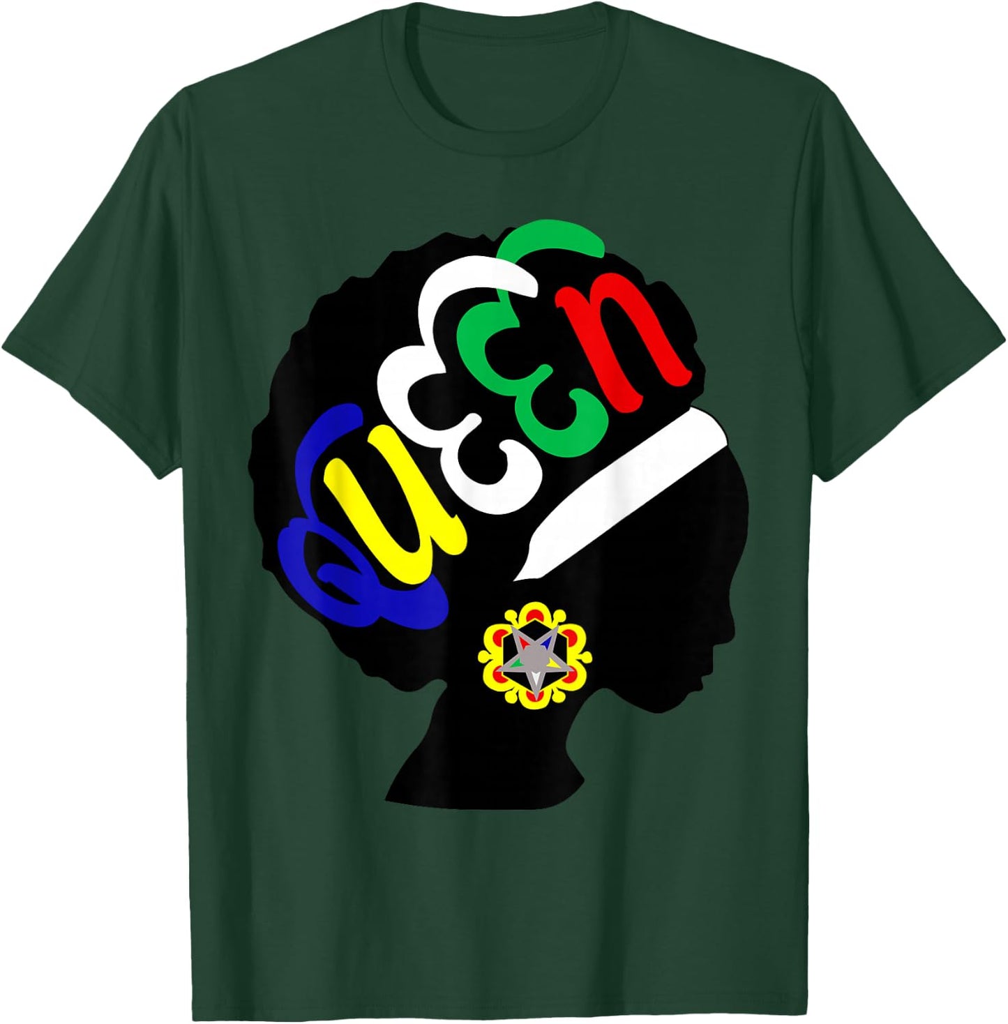 OES Queen Sister Earrings of the Eastern Star Equality Day T-Shirt - T-Shirt | Forest