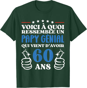 60 Years Gift Humour Birthday Grandpa Great , Black, S T-Shirt - T-Shirt | Forest