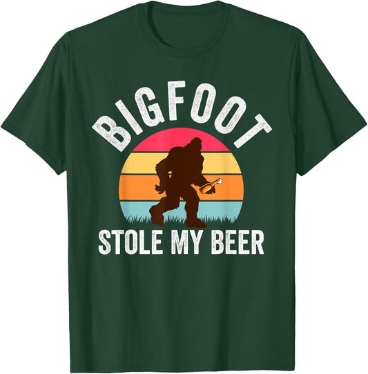 Bigfoot Stole My Beer Funny Yeti Yowi Sasquatch Drinking T-Shirt - T-Shirt | Forest