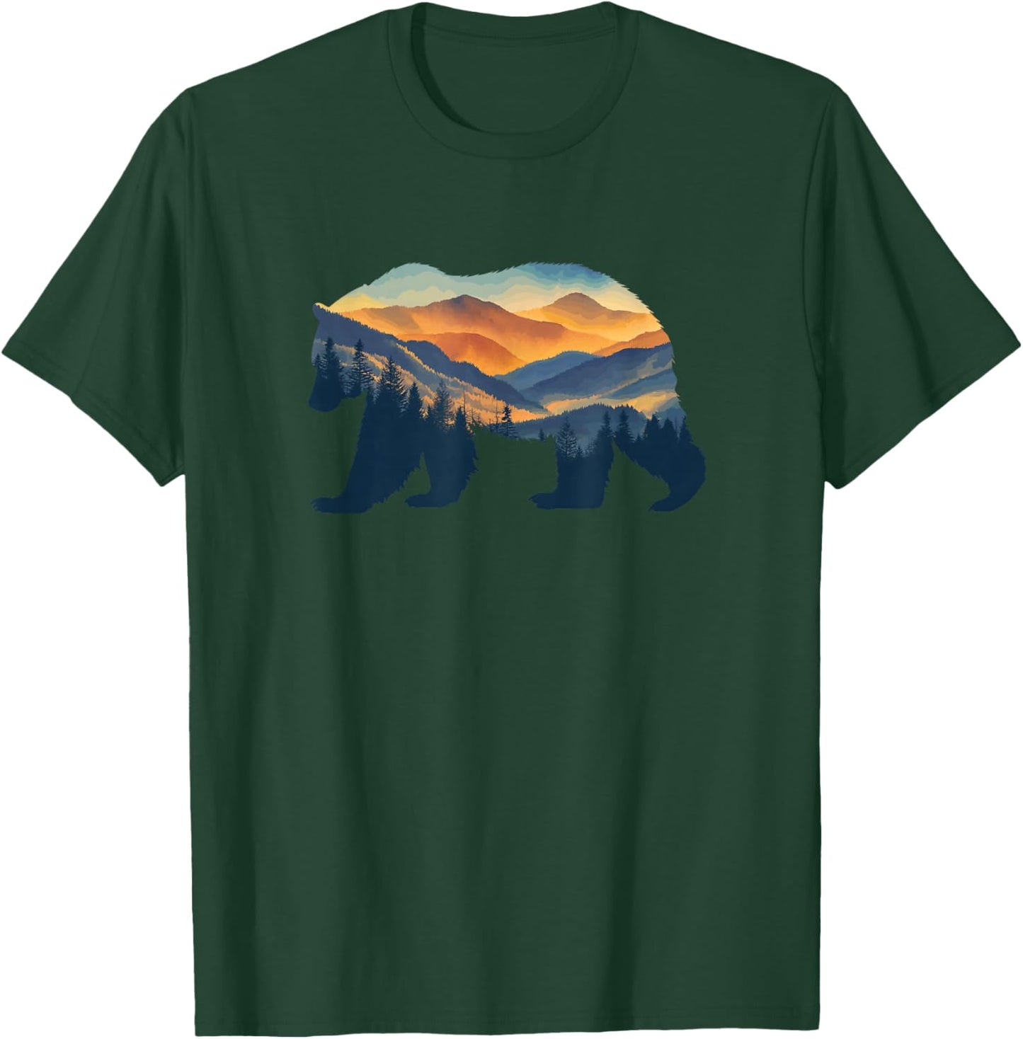 Nature Bear Forest Hiking Camping Outdoors Travel T-Shirt - T-Shirt | Forest